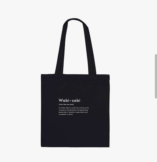 Black Wabi Sabi Tote Bag Carryall